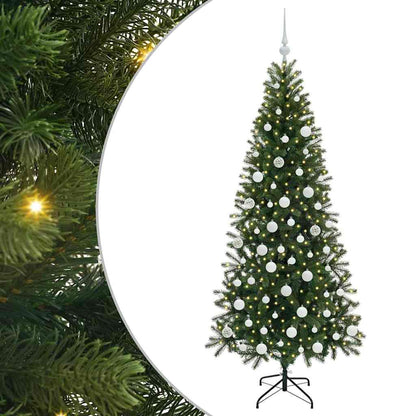 Albero di Natale artificiale con 300 LED Verde 180 cm PE e PVC