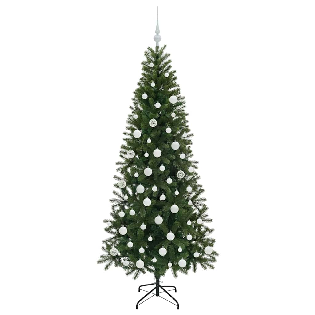 Albero di Natale artificiale con 300 LED Verde 180 cm PE e PVC
