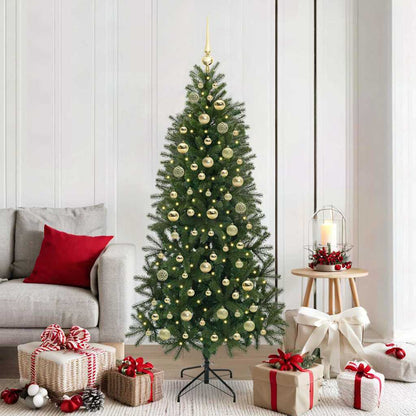 Albero di Natale artificiale con 300 LED Verde 180 cm PE e PVC