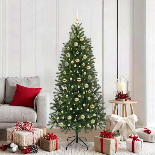 Albero di Natale artificiale con 300 LED Verde 180 cm PE e PVC
