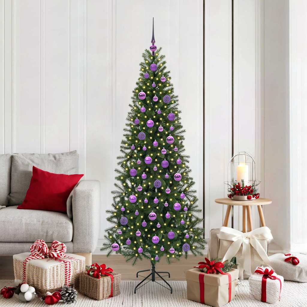 Albero di Natale artificiale con 300 LED Verde 180 cm PE e PVC