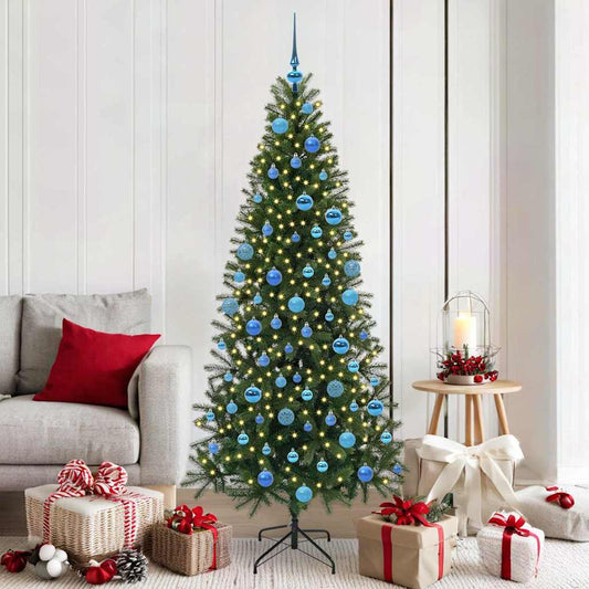 Albero di Natale artificiale con 300 LED Verde 180 cm PE e PVC
