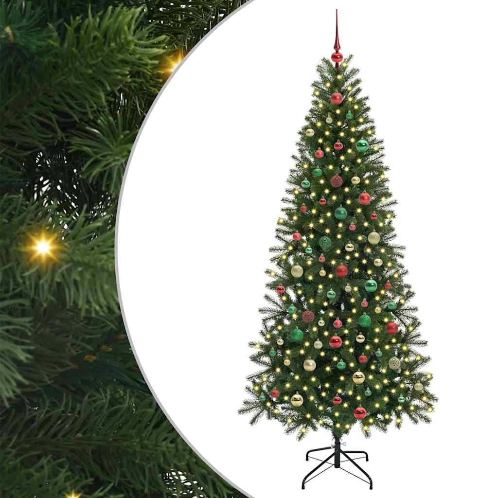 Albero di Natale artificiale con 300 LED Verde 180 cm PE e PVC