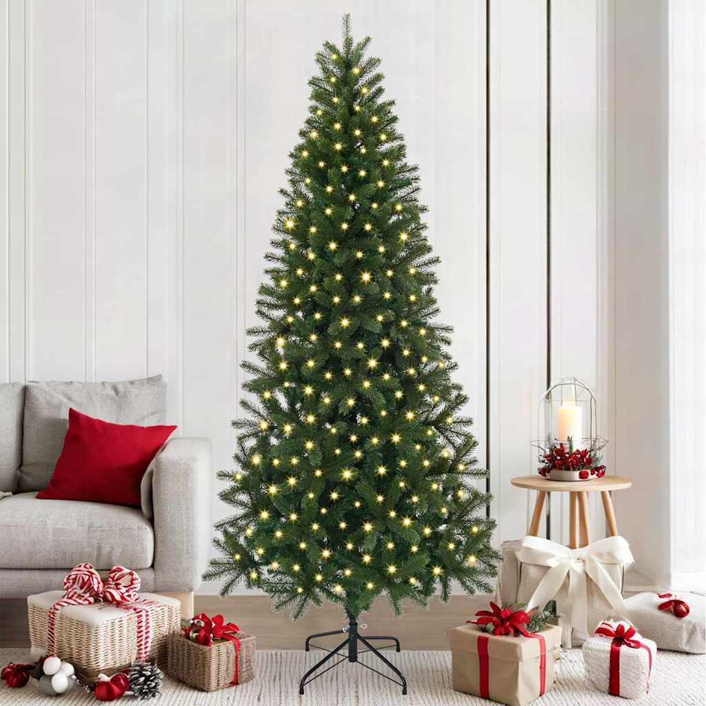 Albero di Natale artificiale con 300 LED Verde 210 cm PE e PVC