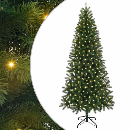 Albero di Natale artificiale con 300 LED Verde 210 cm PE e PVC