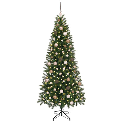 Albero di Natale artificiale con 300 LED Verde 210 cm PE e PVC