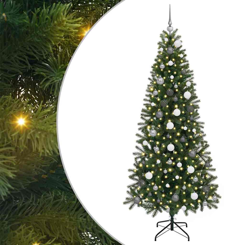 Albero di Natale artificiale con 300 LED Verde 210 cm PE e PVC