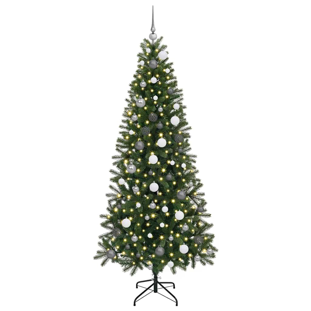Albero di Natale artificiale con 300 LED Verde 210 cm PE e PVC
