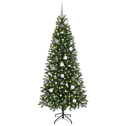 Albero di Natale artificiale con 300 LED Verde 210 cm PE e PVC