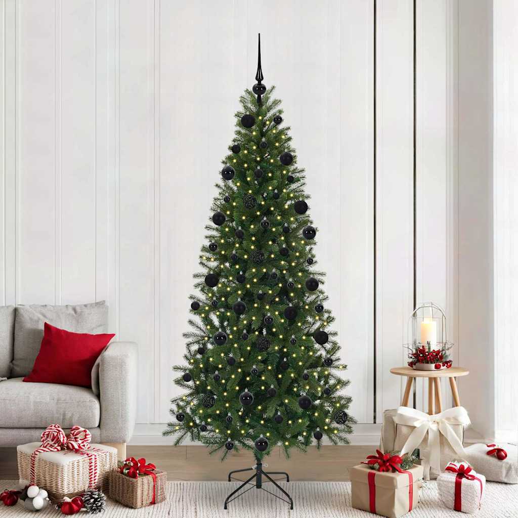 Albero di Natale artificiale con 300 LED Verde 210 cm PE e PVC