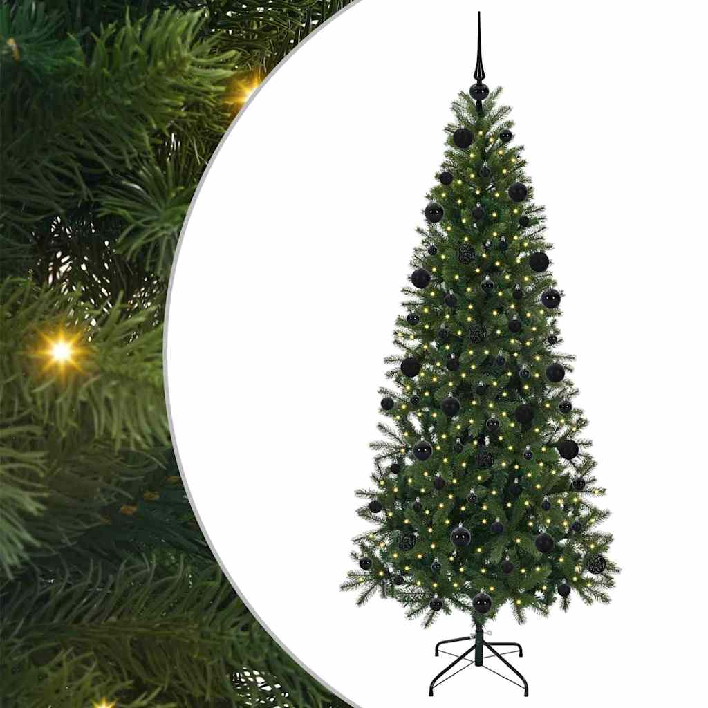 Albero di Natale artificiale con 300 LED Verde 210 cm PE e PVC