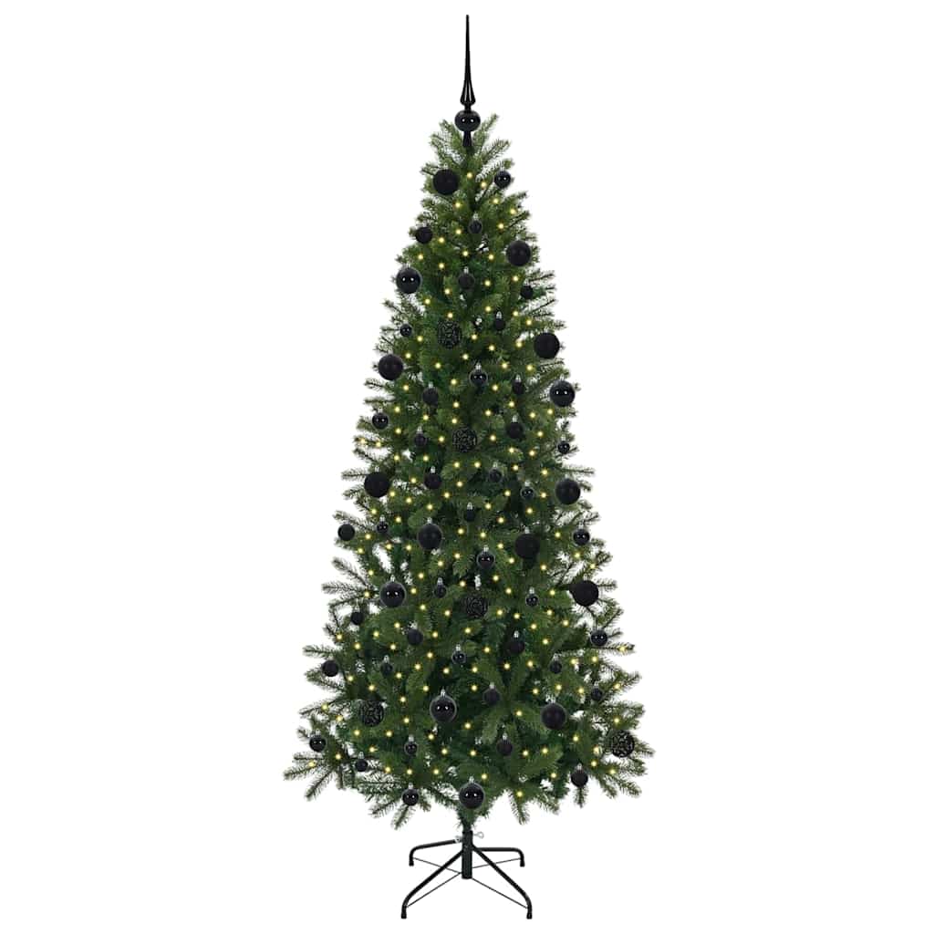 Albero di Natale artificiale con 300 LED Verde 210 cm PE e PVC