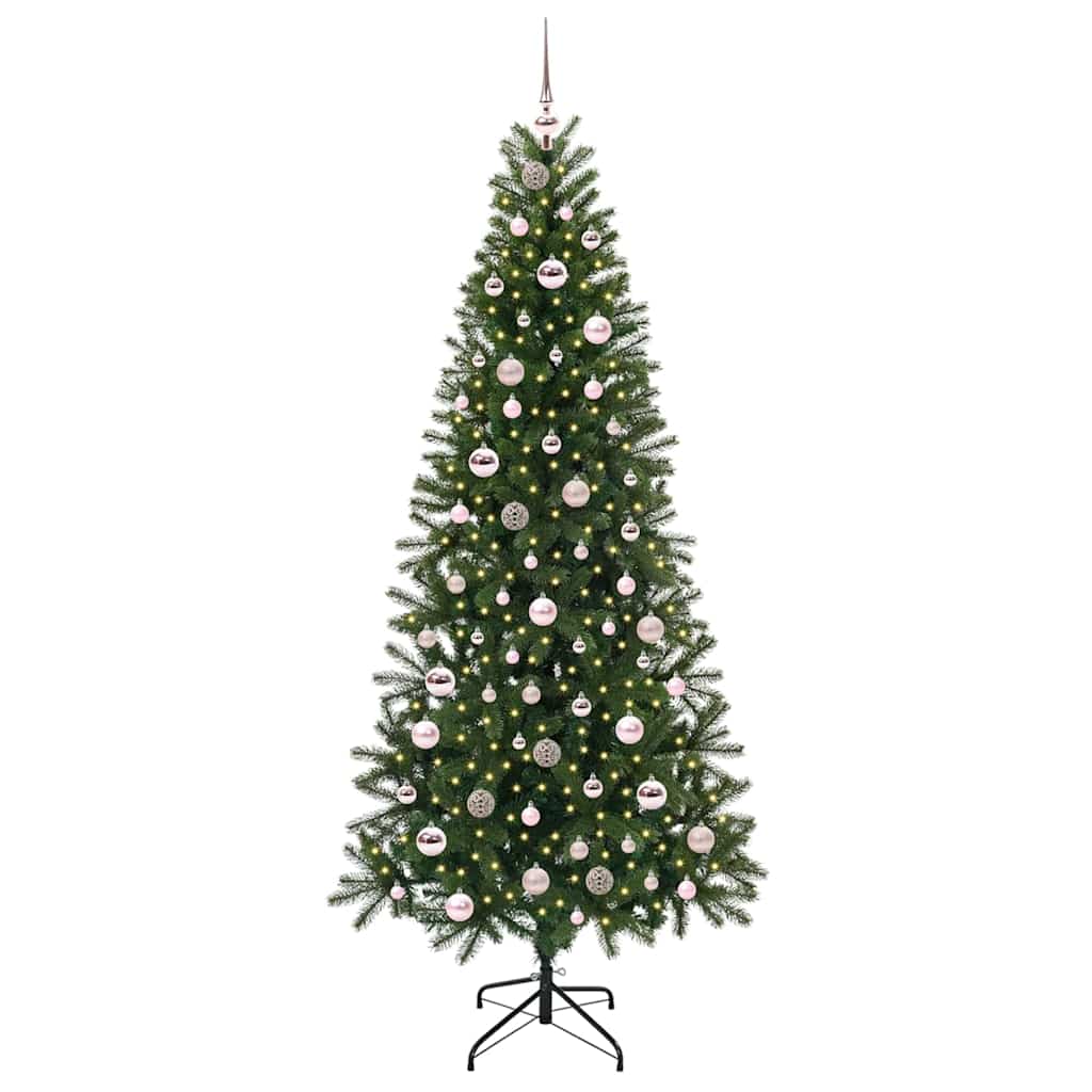 Albero di Natale artificiale con 300 LED Verde 210 cm PE e PVC