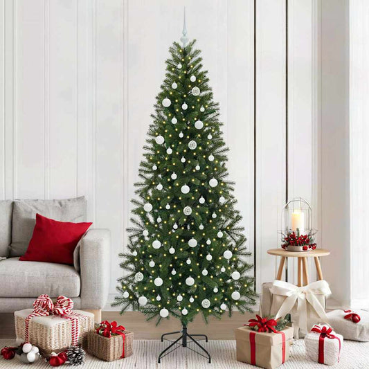 Albero di Natale artificiale con 300 LED Verde 210 cm PE e PVC