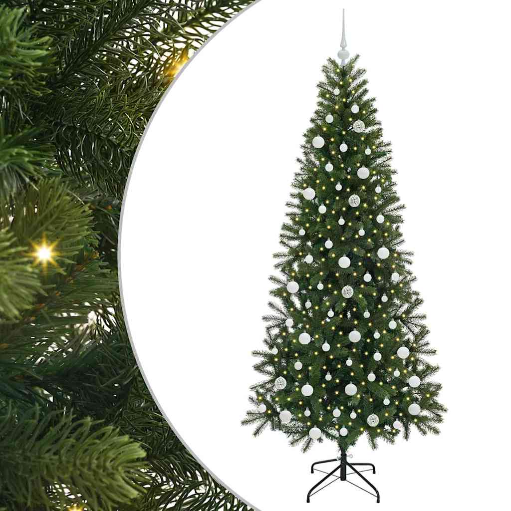 Albero di Natale artificiale con 300 LED Verde 210 cm PE e PVC