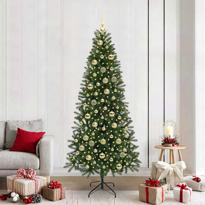 Albero di Natale artificiale con 300 LED Verde 210 cm PE e PVC