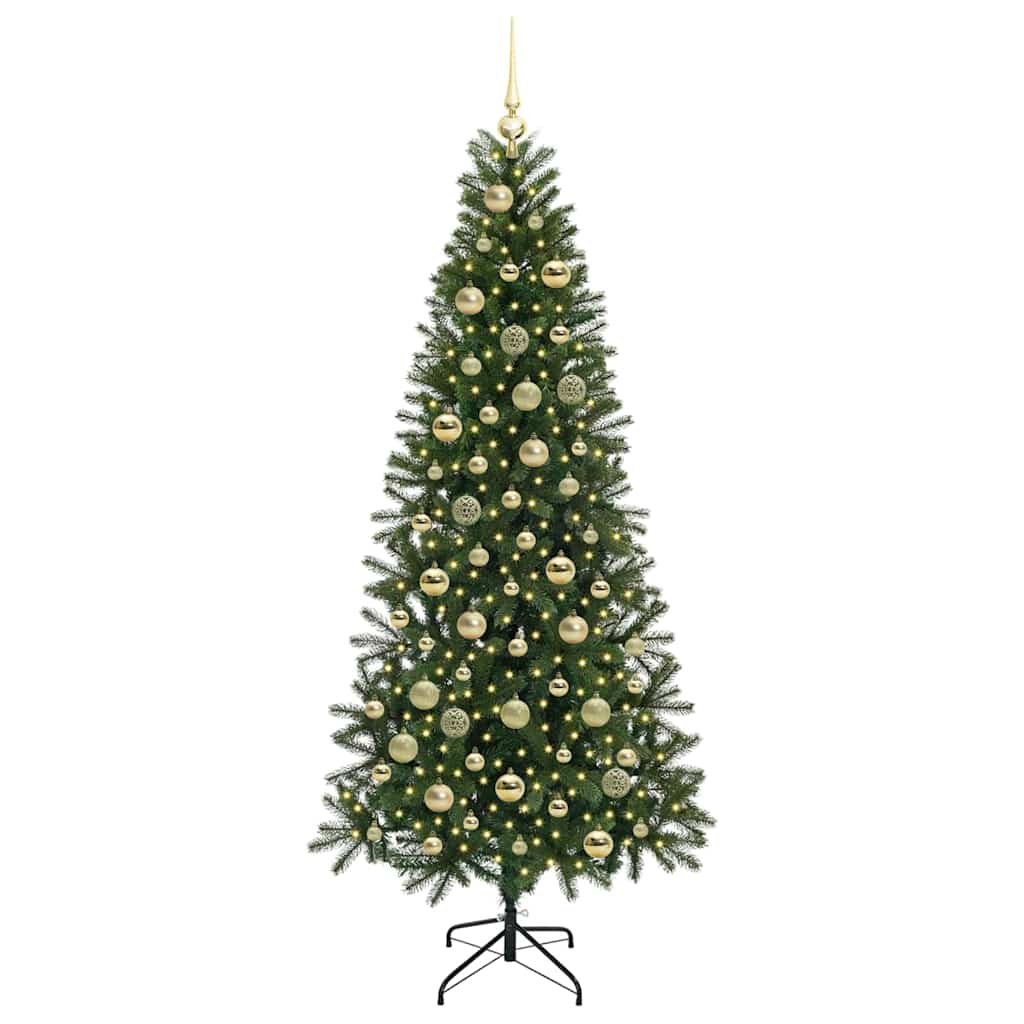 Albero di Natale artificiale con 300 LED Verde 210 cm PE e PVC