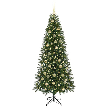 Albero di Natale artificiale con 300 LED Verde 210 cm PE e PVC