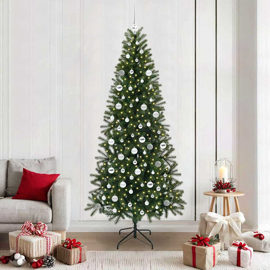 Albero di Natale artificiale con 300 LED Verde 210 cm PE e PVC