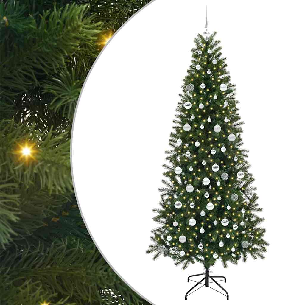 Albero di Natale artificiale con 300 LED Verde 210 cm PE e PVC