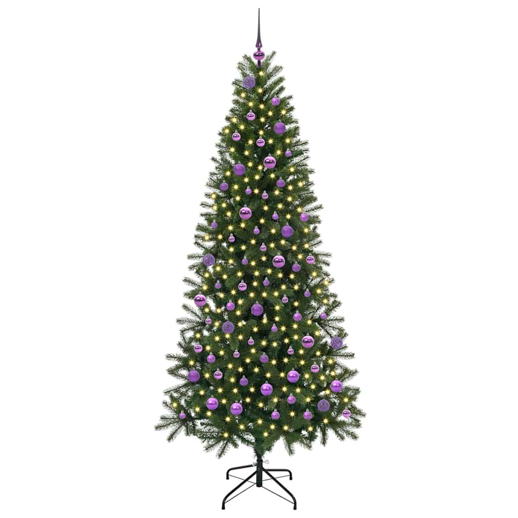 Albero di Natale artificiale con 300 LED Verde 210 cm PE e PVC