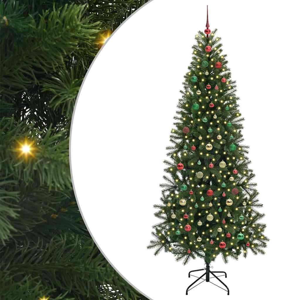 Albero di Natale artificiale con 300 LED Verde 210 cm PE e PVC