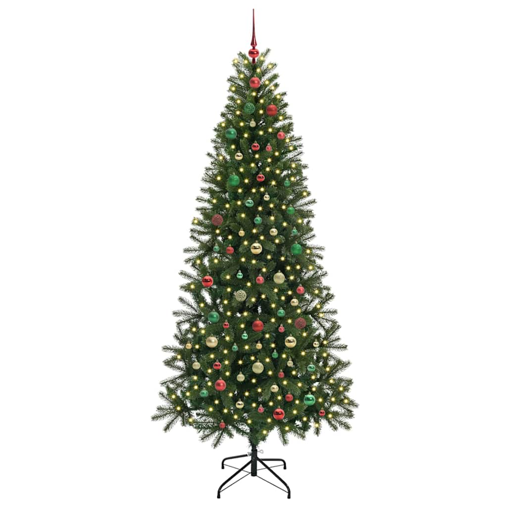 Albero di Natale artificiale con 300 LED Verde 210 cm PE e PVC