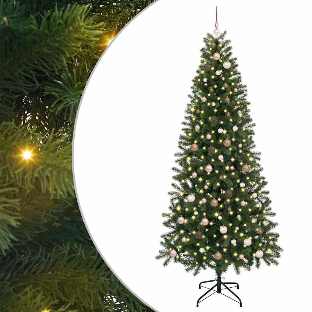 Albero di Natale artificiale con 300 LED Verde 240 cm PE e PVC