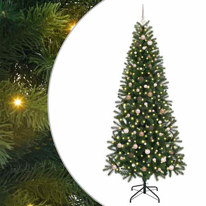 Albero di Natale artificiale con 300 LED Verde 240 cm PE e PVC