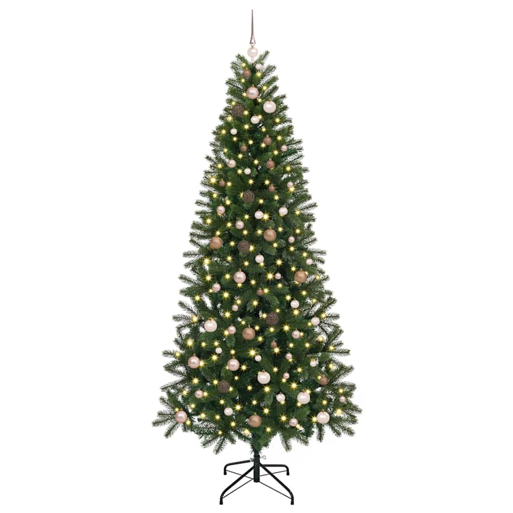 Albero di Natale artificiale con 300 LED Verde 240 cm PE e PVC