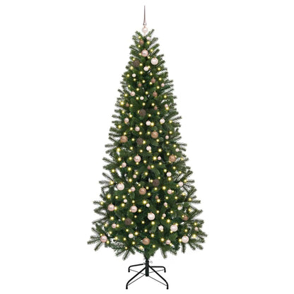 Albero di Natale artificiale con 300 LED Verde 240 cm PE e PVC