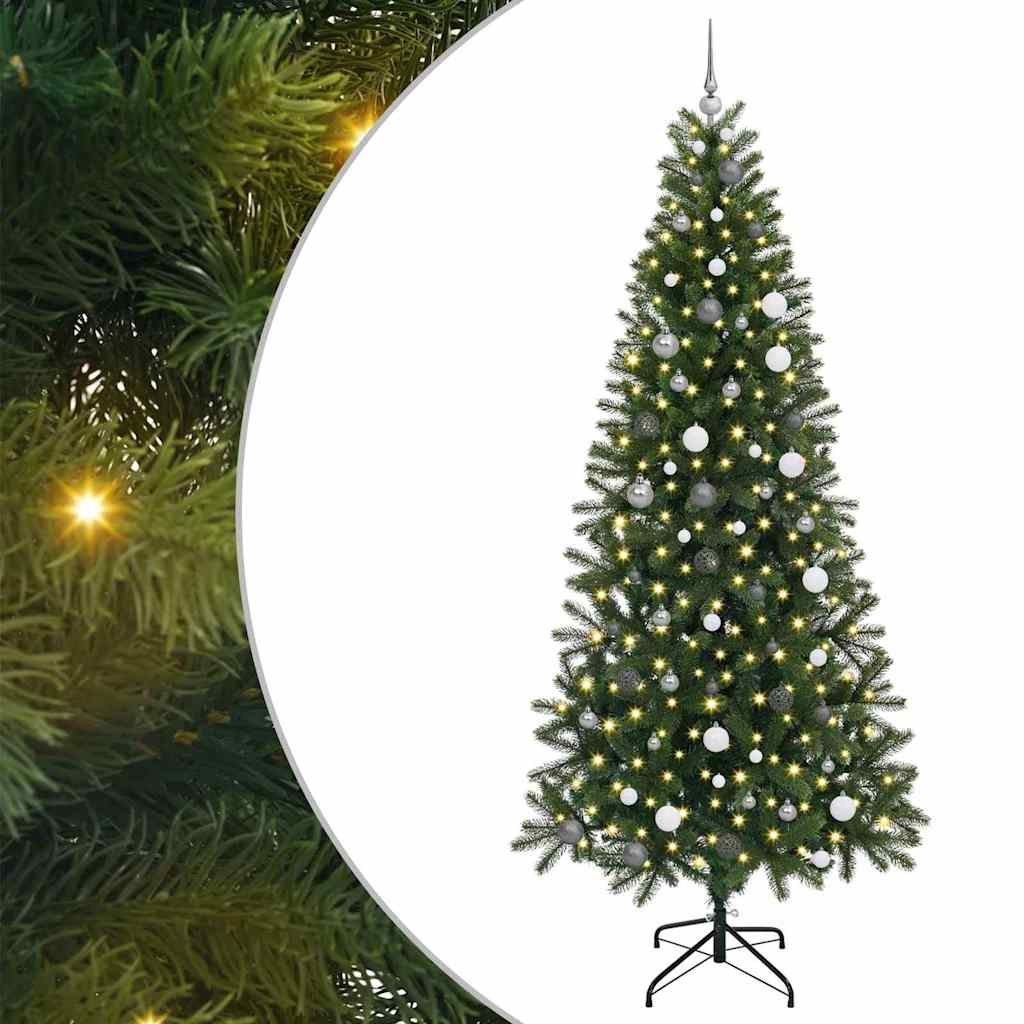 Albero di Natale artificiale con 300 LED Verde 240 cm PE e PVC