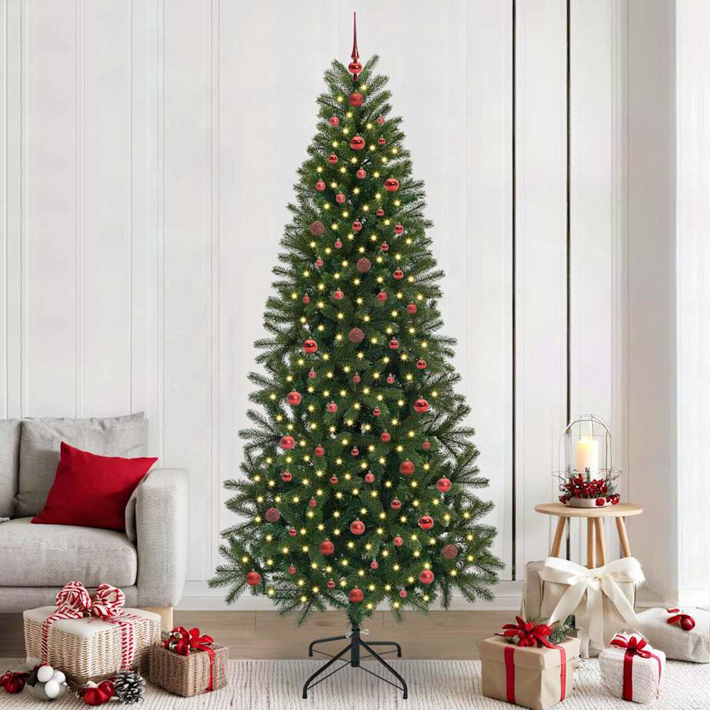 Albero di Natale artificiale con 300 LED Verde 240 cm PE e PVC