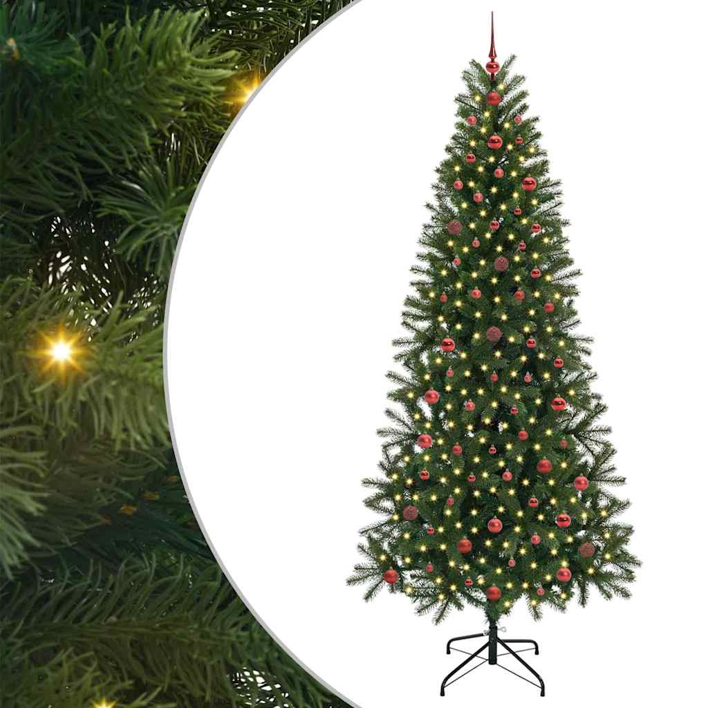Albero di Natale artificiale con 300 LED Verde 240 cm PE e PVC