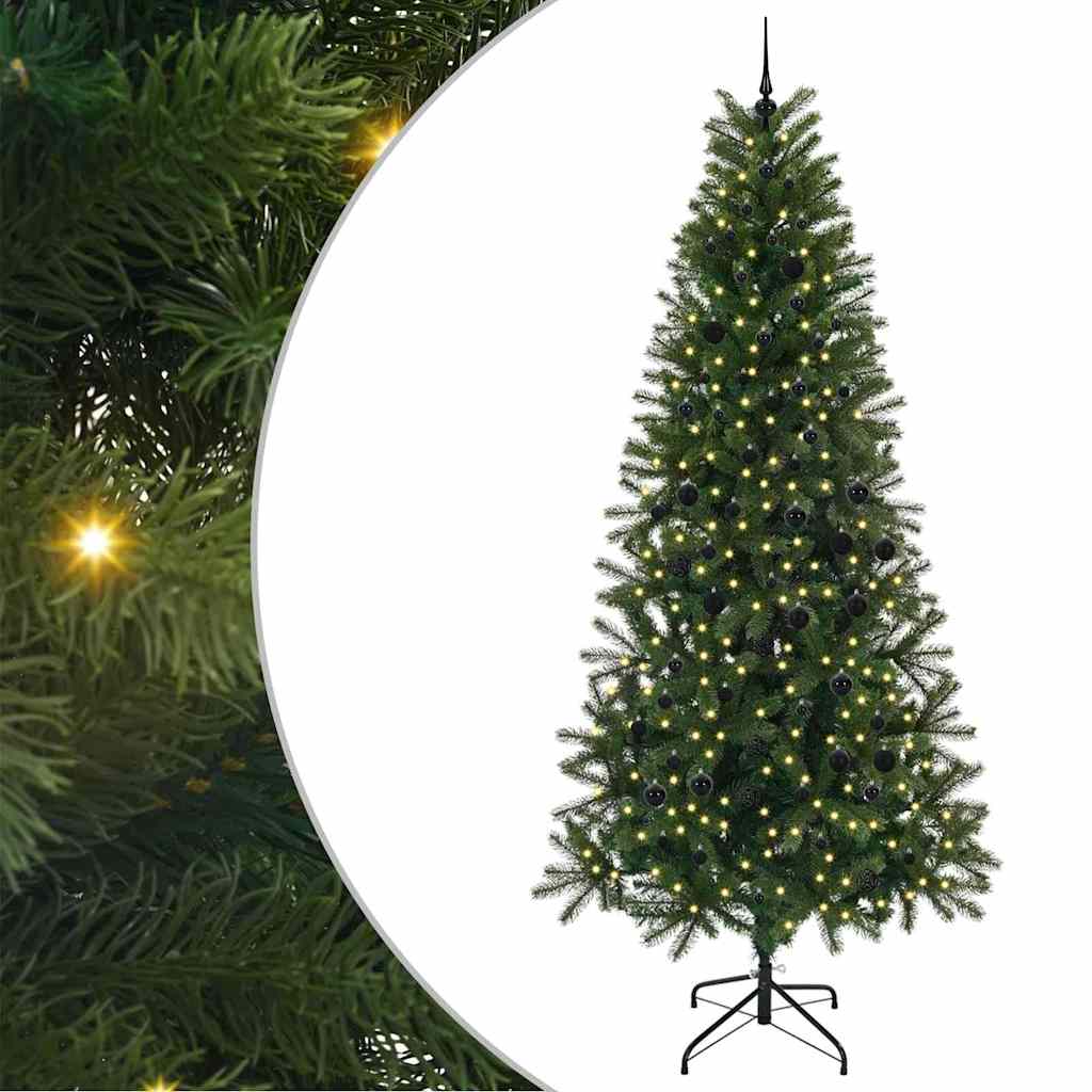 Albero di Natale artificiale con 300 LED Verde 240 cm PE e PVC
