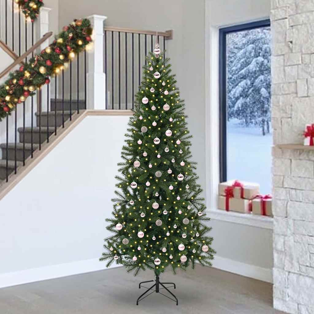 Albero di Natale artificiale con 300 LED Verde 240 cm PE e PVC