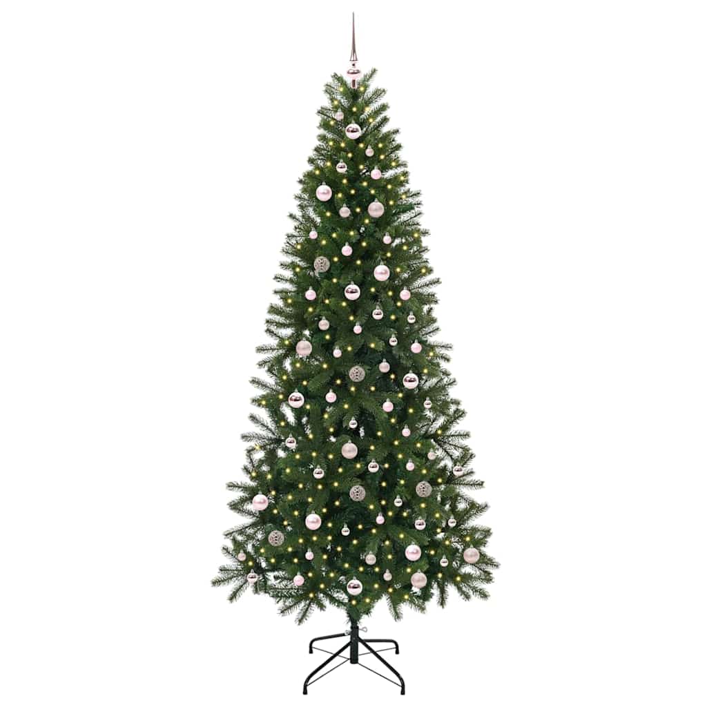 Albero di Natale artificiale con 300 LED Verde 240 cm PE e PVC