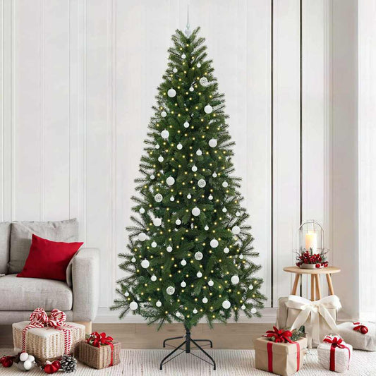 Albero di Natale artificiale con 300 LED Verde 240 cm PE e PVC
