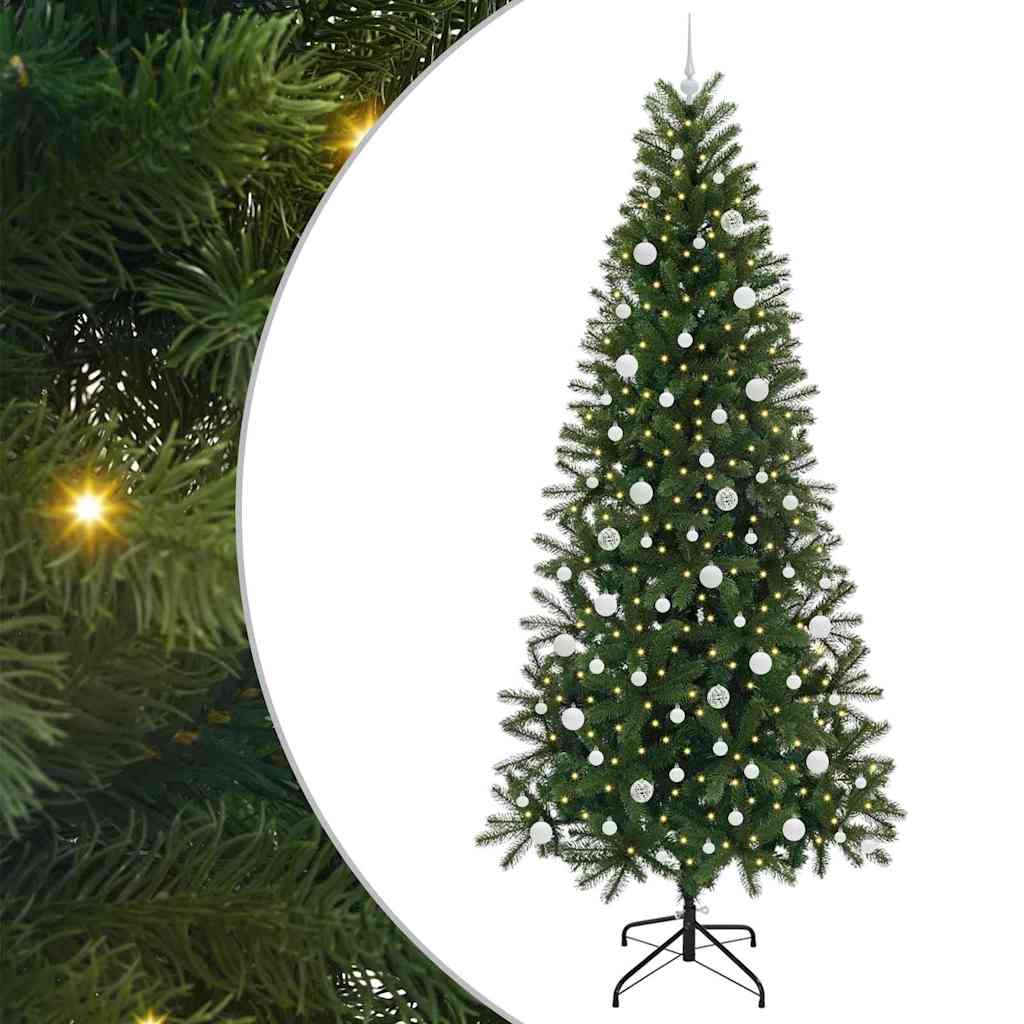 Albero di Natale artificiale con 300 LED Verde 240 cm PE e PVC