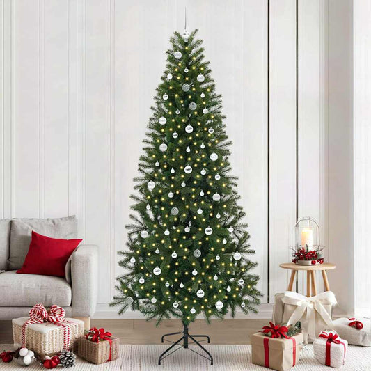 Albero di Natale artificiale con 300 LED Verde 240 cm PE e PVC
