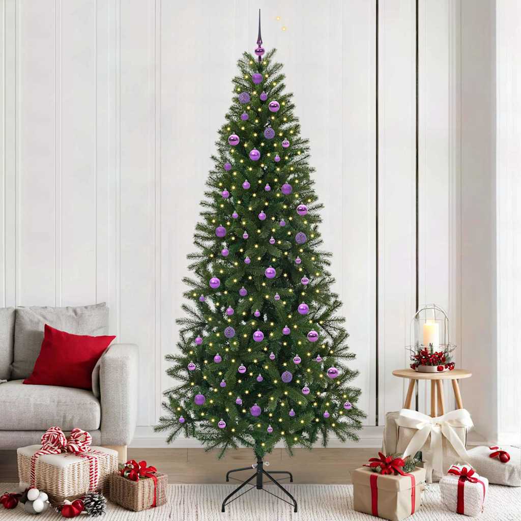 Albero di Natale artificiale con 300 LED Verde 240 cm PE e PVC