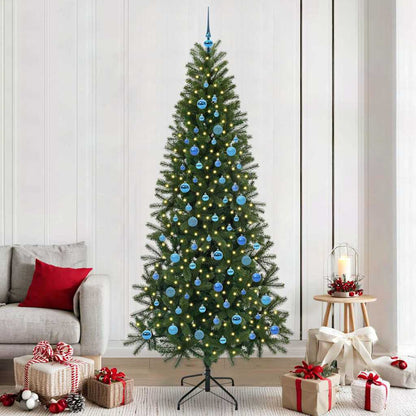 Albero di Natale artificiale con 300 LED Verde 240 cm PE e PVC