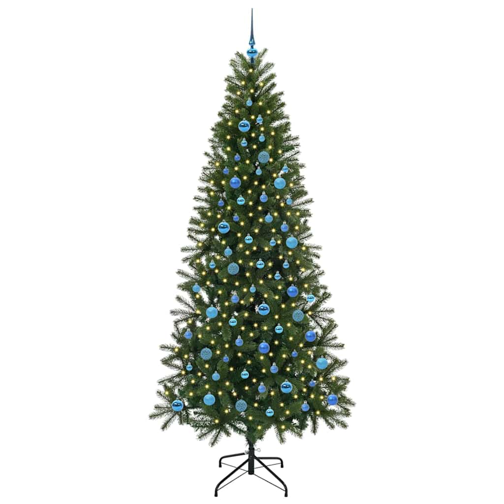 Albero di Natale artificiale con 300 LED Verde 240 cm PE e PVC