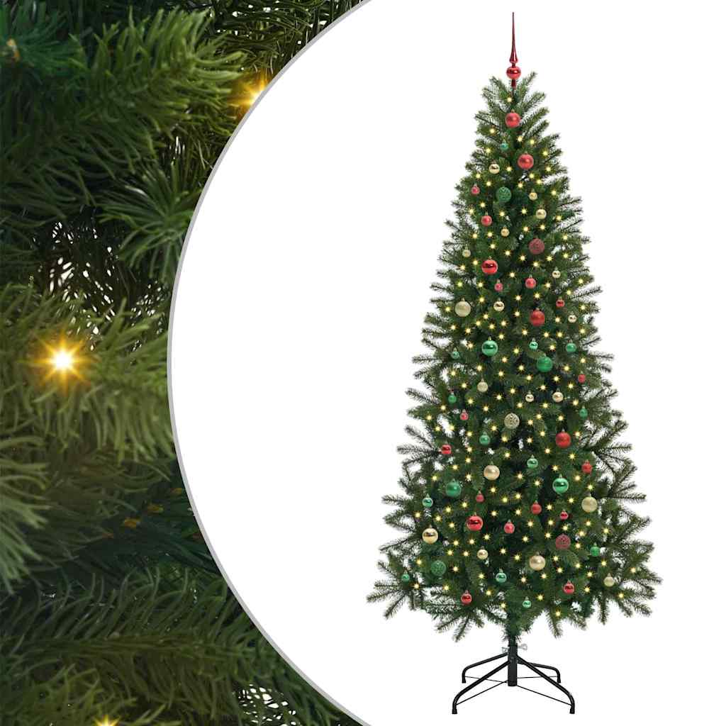 Albero di Natale artificiale con 300 LED Verde 240 cm PE e PVC
