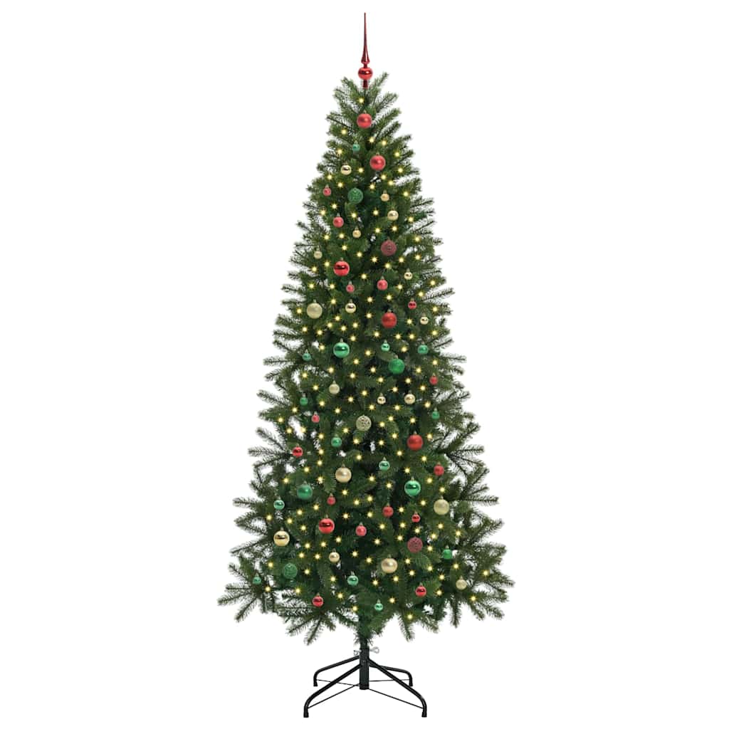 Albero di Natale artificiale con 300 LED Verde 240 cm PE e PVC