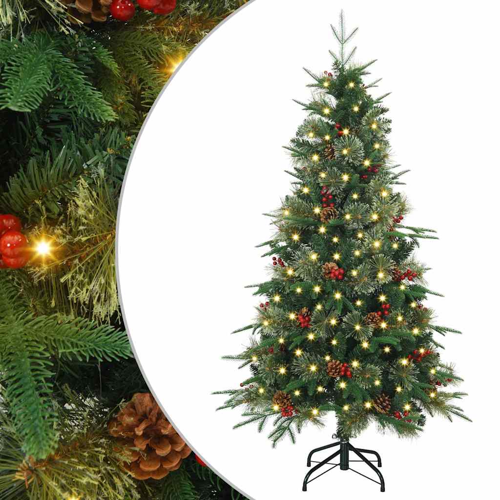 Albero di Natale Artificiale con Rami Pieghevoli Verde 120 cm