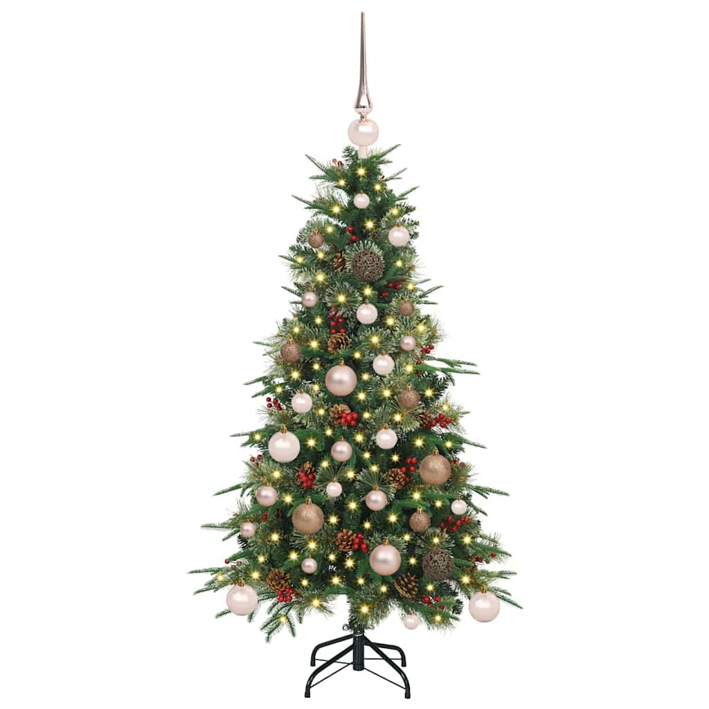 Albero di Natale Artificiale con Rami Pieghevoli Verde 120 cm