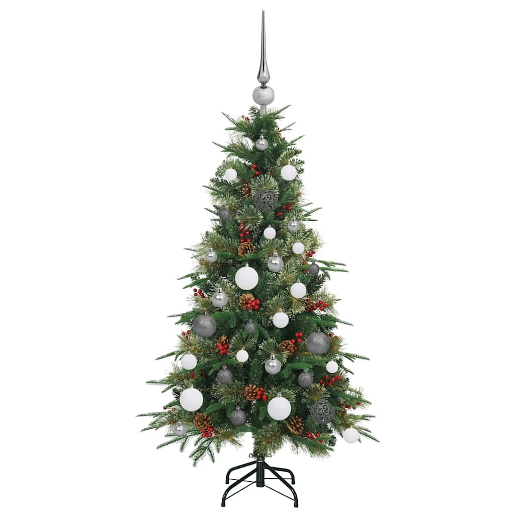 Albero di Natale Artificiale con Rami Pieghevoli Verde 120 cm