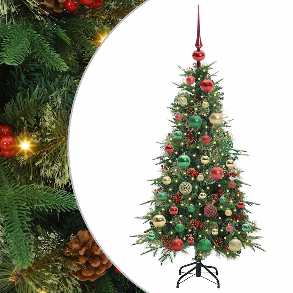 Albero di Natale Artificiale con Rami Pieghevoli Verde 120 cm