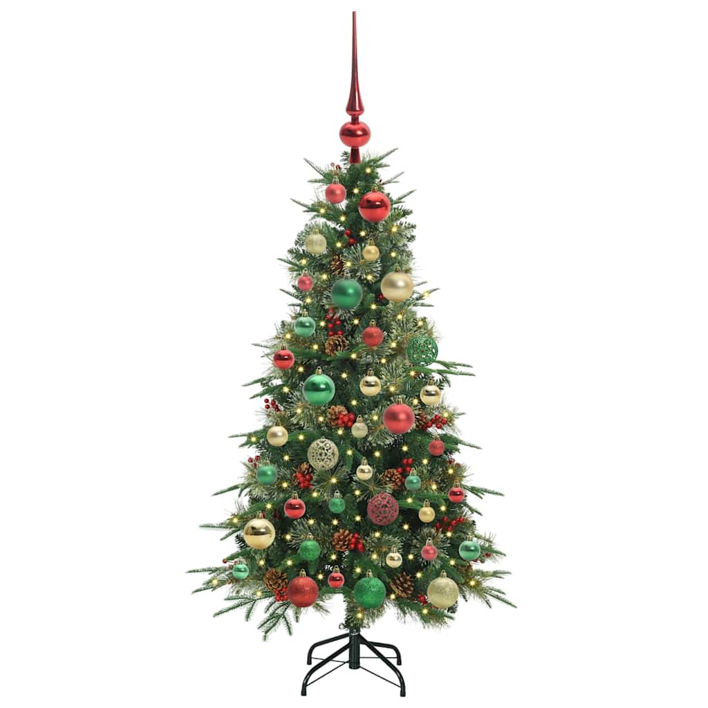 Albero di Natale Artificiale con Rami Pieghevoli Verde 120 cm